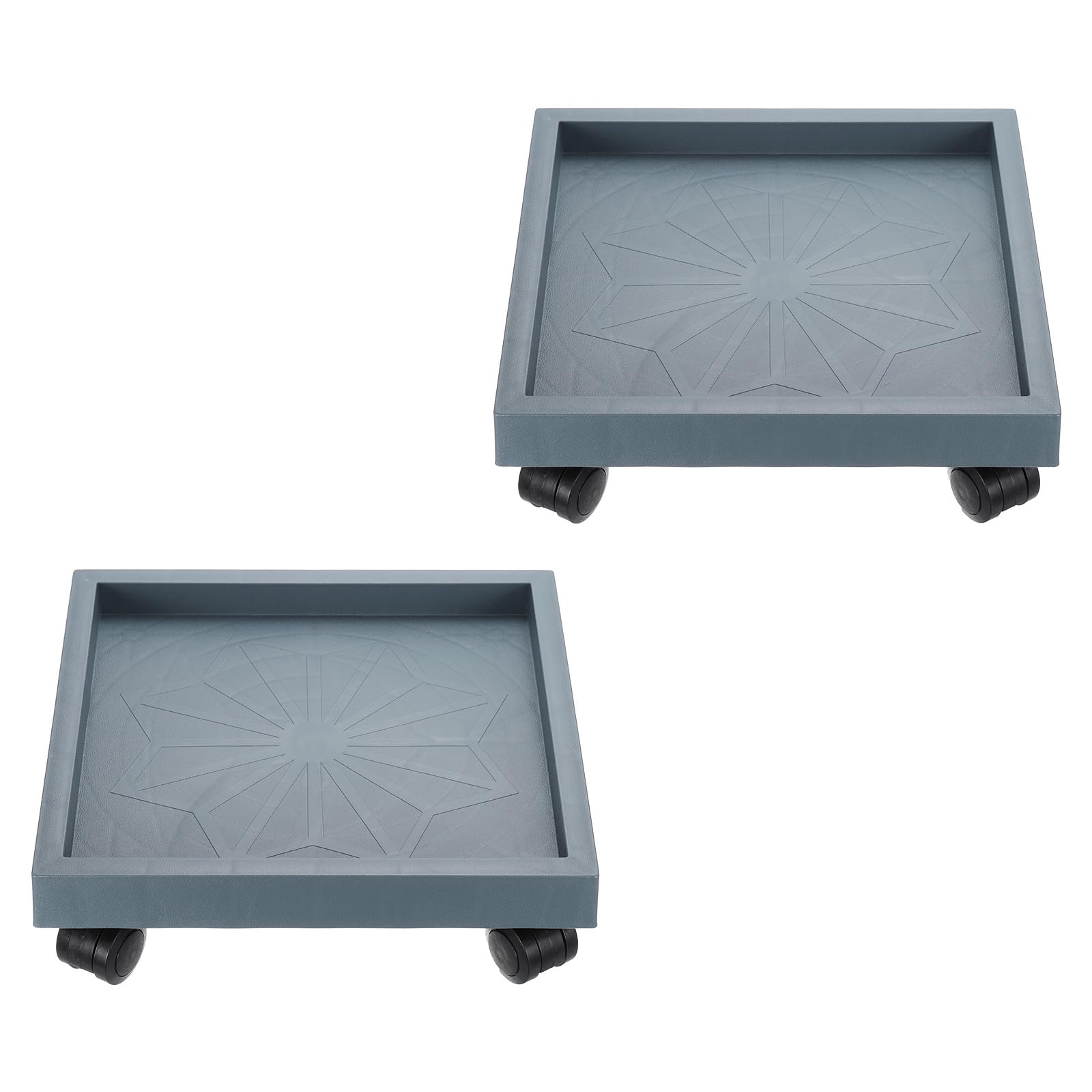 HASTHIP® 10'' Square Mobile Planter Tray with 4 Wheels, Rolling Plant Caddy Saucer, Resin Plant Stand with Smooth Casters for Indoor & Outdoor Use, Grey HASTHIP® 10'' Square Mobile Planter Tray with 4 Wheels, Rolling Plant Caddy Saucer, Resin Plant Stand with Smooth Casters for Indoor & Outdoor Use, Grey